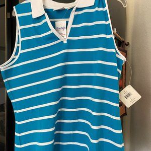 NWT EP Brand Turquoise and white Tank top  Size  LG